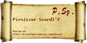 Pirnitzer Szeráf névjegykártya